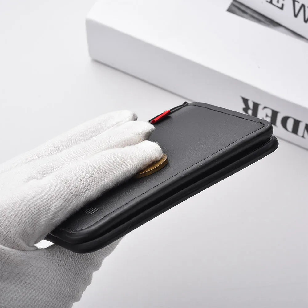 Mini portefeuille Ultra-fin en cuir PU souple pour hommes, 1 pièce, porte-cartes de crédit, court et Vertical, de haute qualité