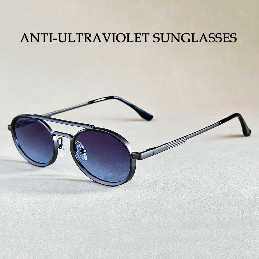 Lunettes de soleil ovales pour hommes et femmes — mode, vintage, Steampunk, 2025