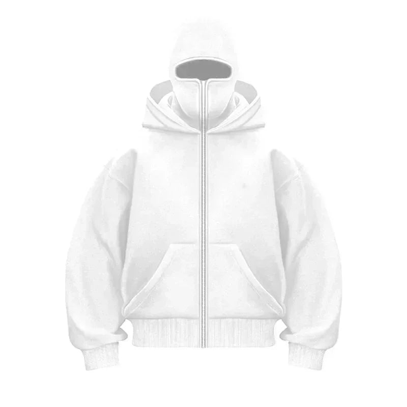 Cagoule Gothique Y2K Harajuku — Sweat Double Capuche Masque Veste Sport Zipper