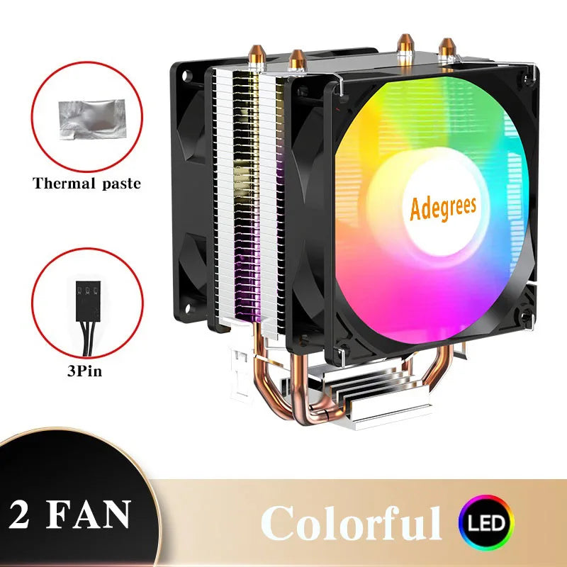 Refroidisseur d'air CPU X79 X99 3 broches PWM 4 broches ventilateur de refroidissement de processeur silencieux pour Intel LGA 1151 1155 1200 1700 2011 AMD AM3 AM4 radiateur PC