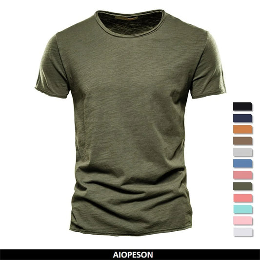 100% Cotton Men's Casual Soft Fitness Summer Slim T-shirts Men's Loungewear Round Neck Short Sleeve Solid T-shirt for Men