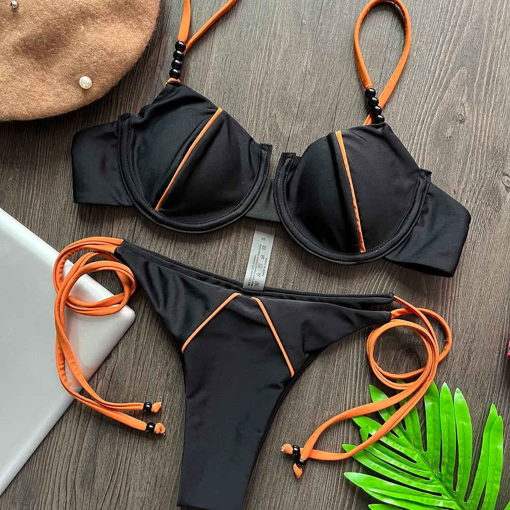 RUOTONGSEPT nouveau Sexy Push up Bikini ensemble maillot de bain femmes taille basse maillots de bain pour femme deux pièces maillots de bain 2023 maillot de bain