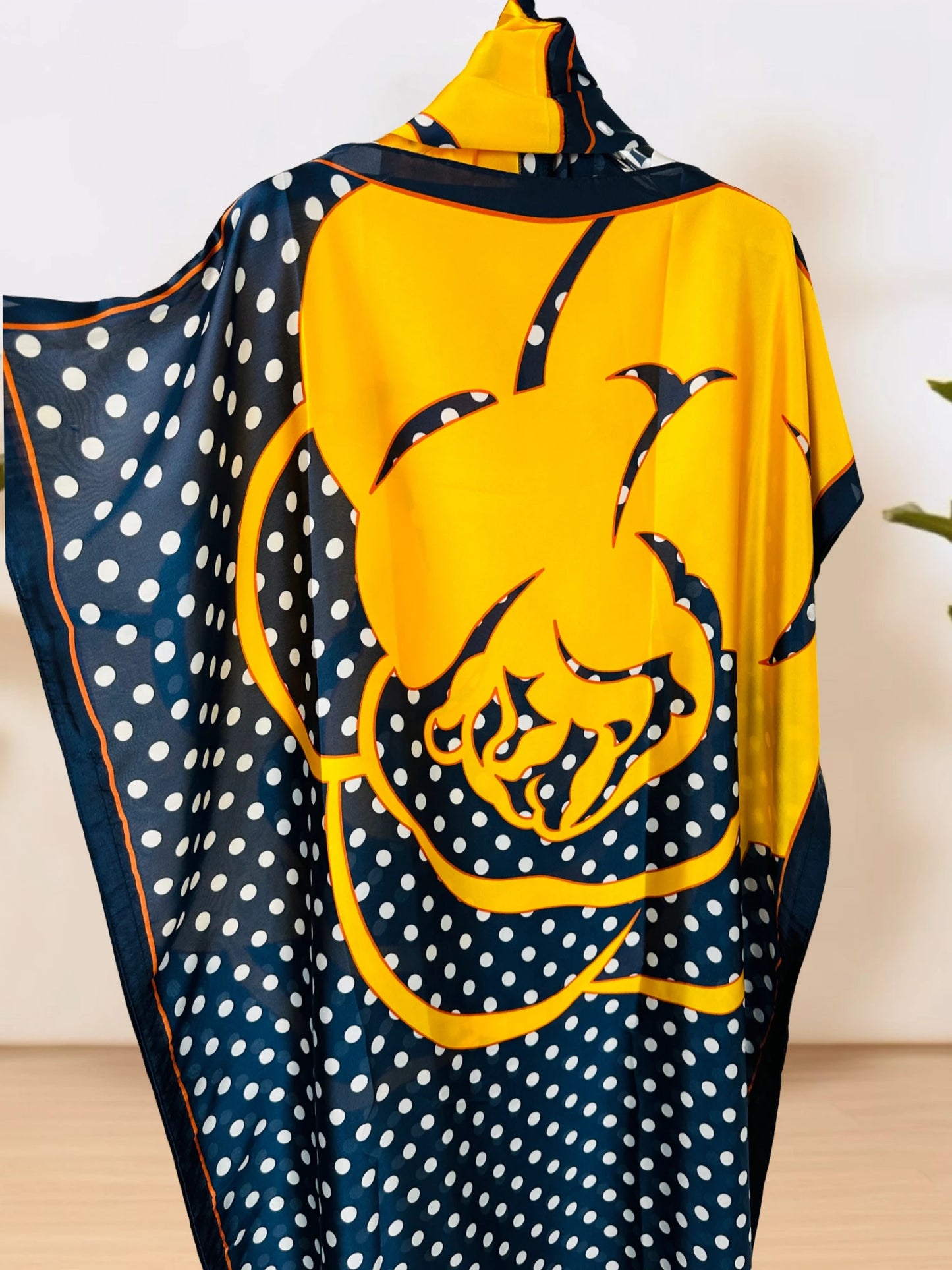 Robe caftan à col rond, robe ample à manches chauve-souris à la mode avec écharpe, vêtements pour femmes
