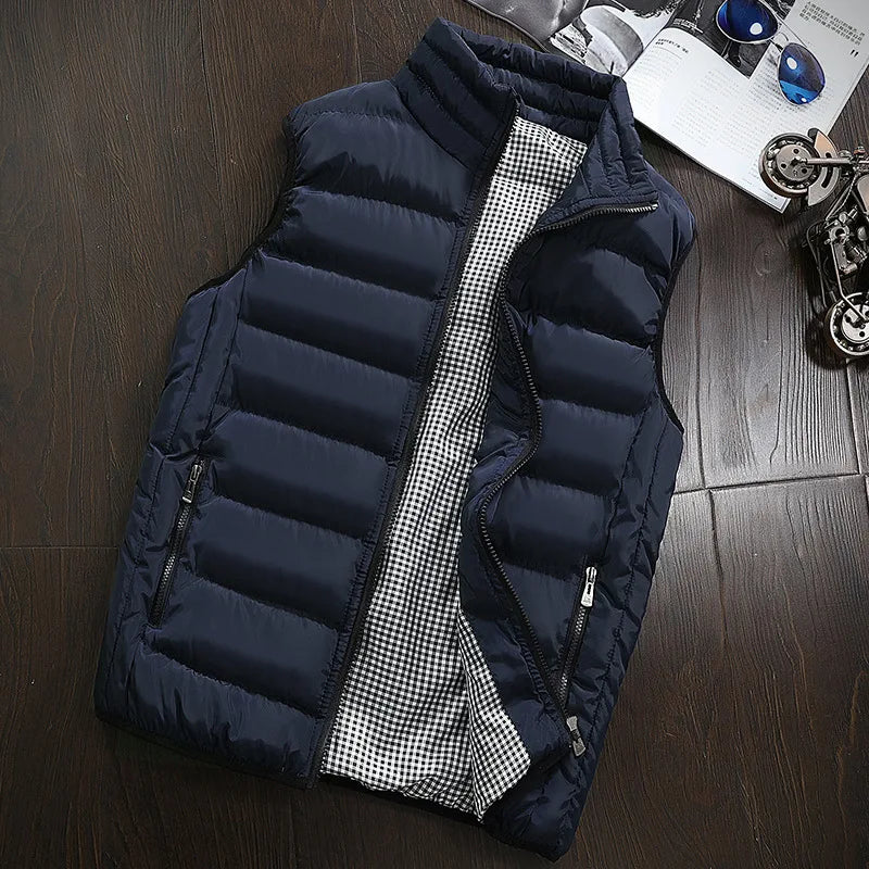 Chaqueta de plumas cortavientos de algodón para hombre, abrigo informal, chaleco grueso, chaqueta cálida, invierno