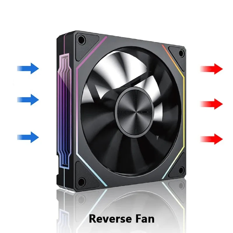 Ventilateur de boîtier PC ARGB LDPCSJ Prism 4RS 120 mm avec design miroir infini, synchronisation avec la carte mère, ventilateur de refroidissement CPU PWM 4 broches