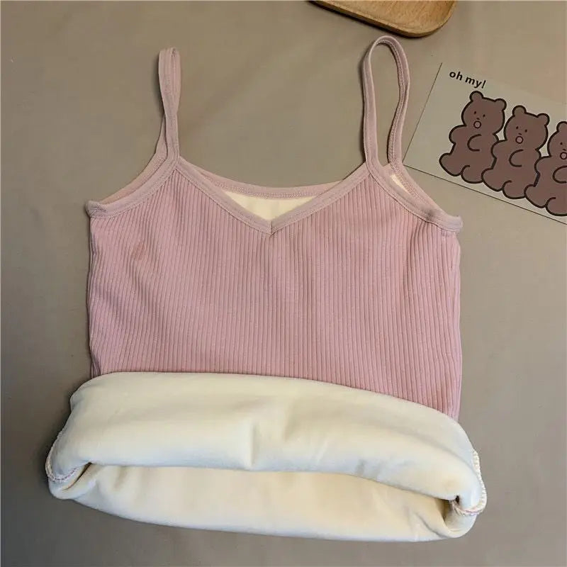 Women's Thin Velvet T-shirt, Warm Underwear, Monochromatic, Thermal Casual Sleepwear, Sexy Elasticity, Winter