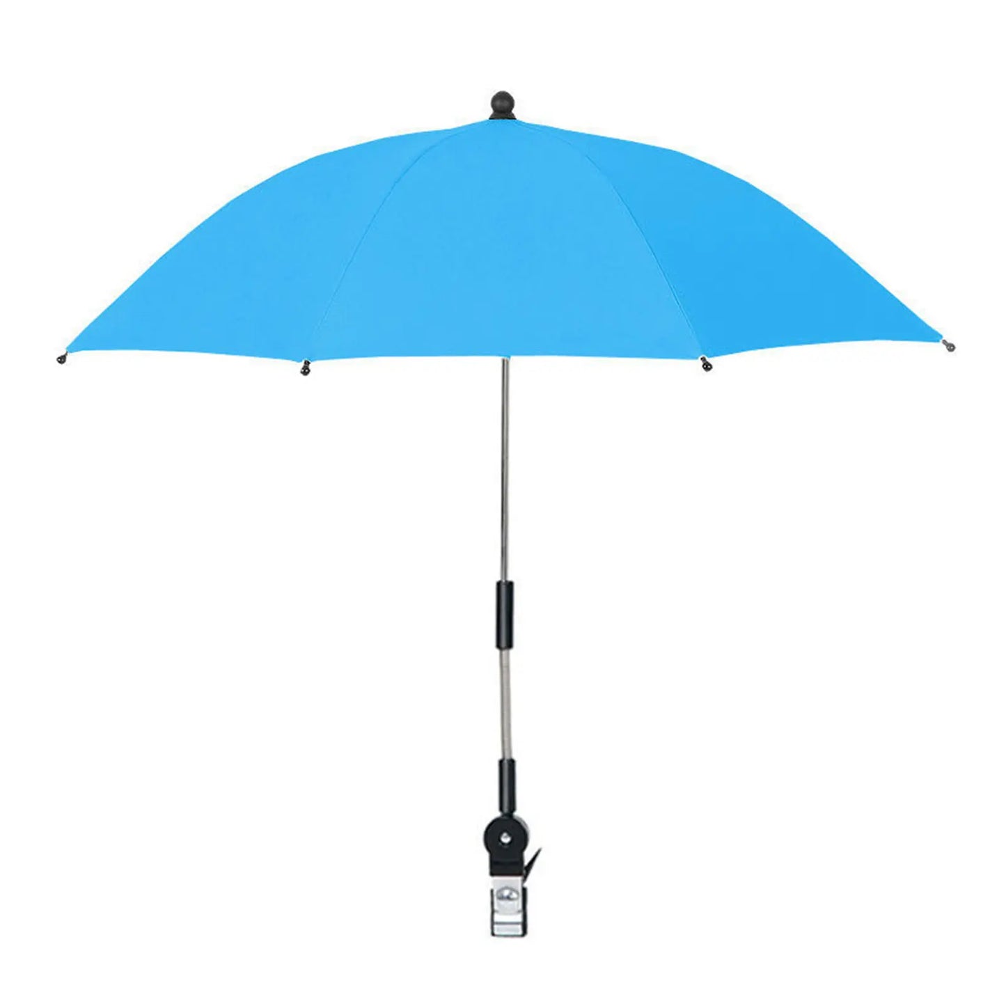 Parasol de chaise de plage protection UV — pare-soleil poussette bébé, 360°, réglable, pince