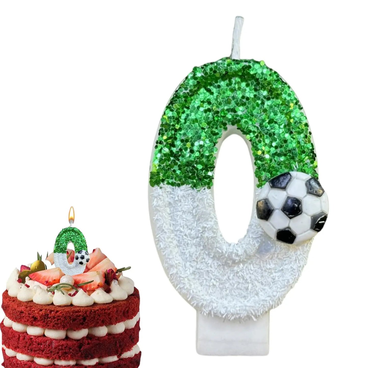 Bougies Numéro Football — Décoration Gâteau Anniversaire Originale