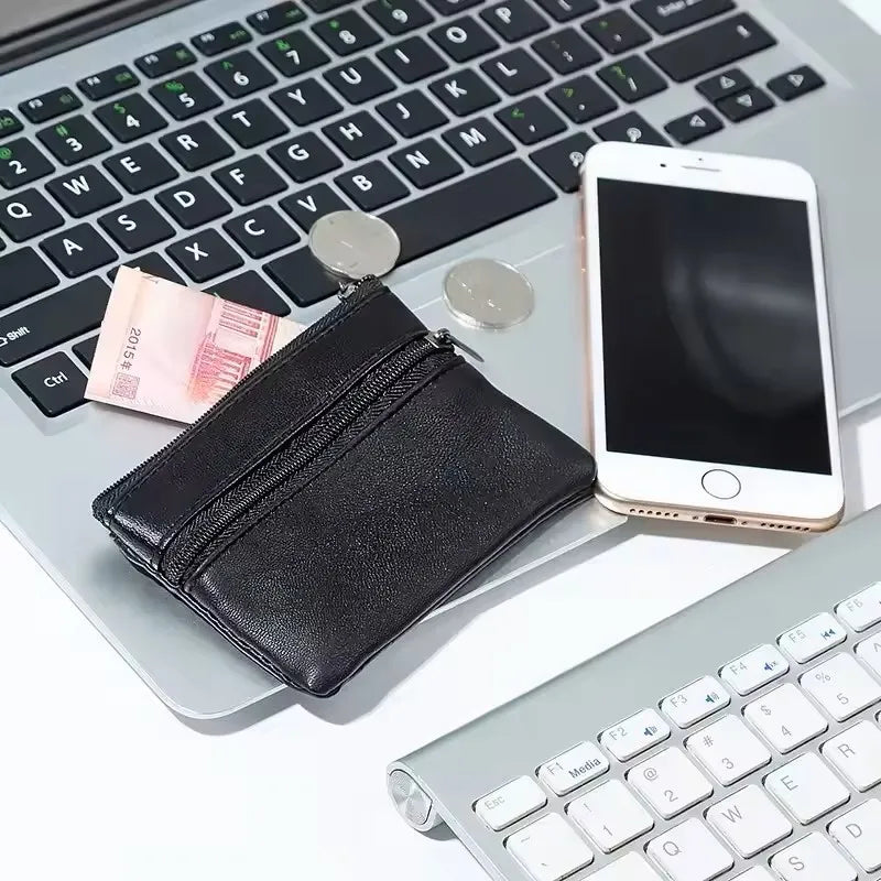 Porte-Monnaie Mini Cuir Fermeture Éclair — Petit Sac Enfants Porte-Clés