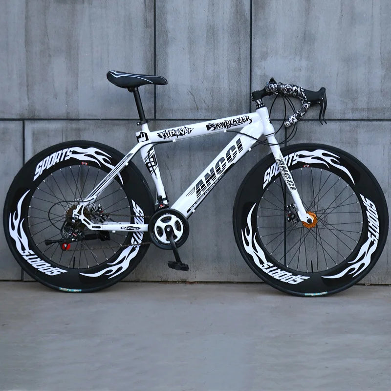 China factory new bike 700*23C 25C steel tire road bike disc brake with 24 speeds