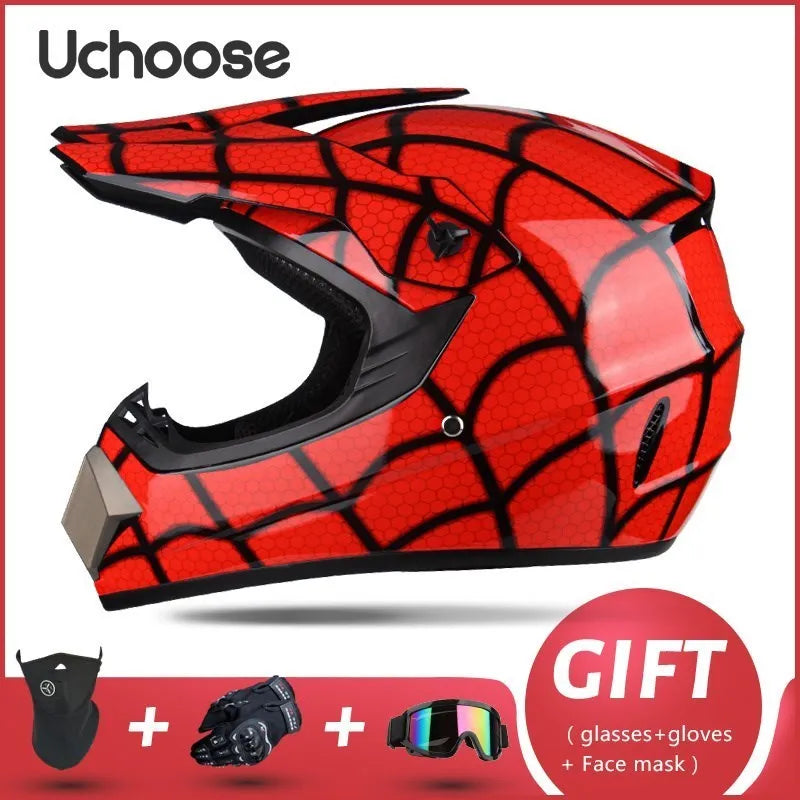 Casque de moto tout-terrain professionnel pour adultes et enfants, casque de moteur de course DOT de descente, cadeau gratuit