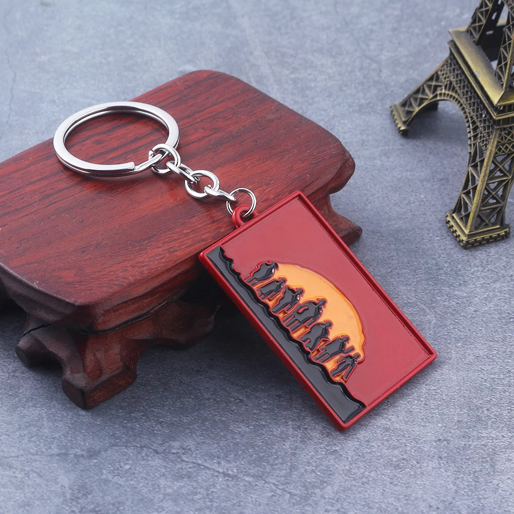 Jeu RDR2 Arthur Morgan Revolver porte-clés rouge mort rédemption 2 porte-clés Western Cowboy Fans cadeau Cosplay hommes femmes sac bijoux