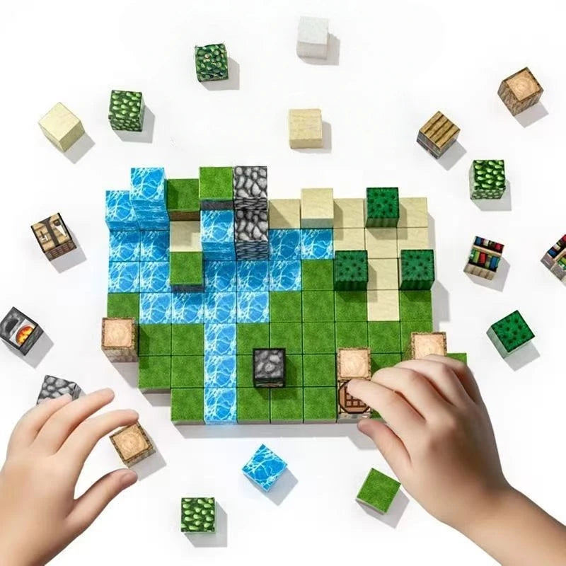 500 Pièces Blocs de Construction Magnétiques Mini Monde — DIY, Puzzle, Jouets Enfants