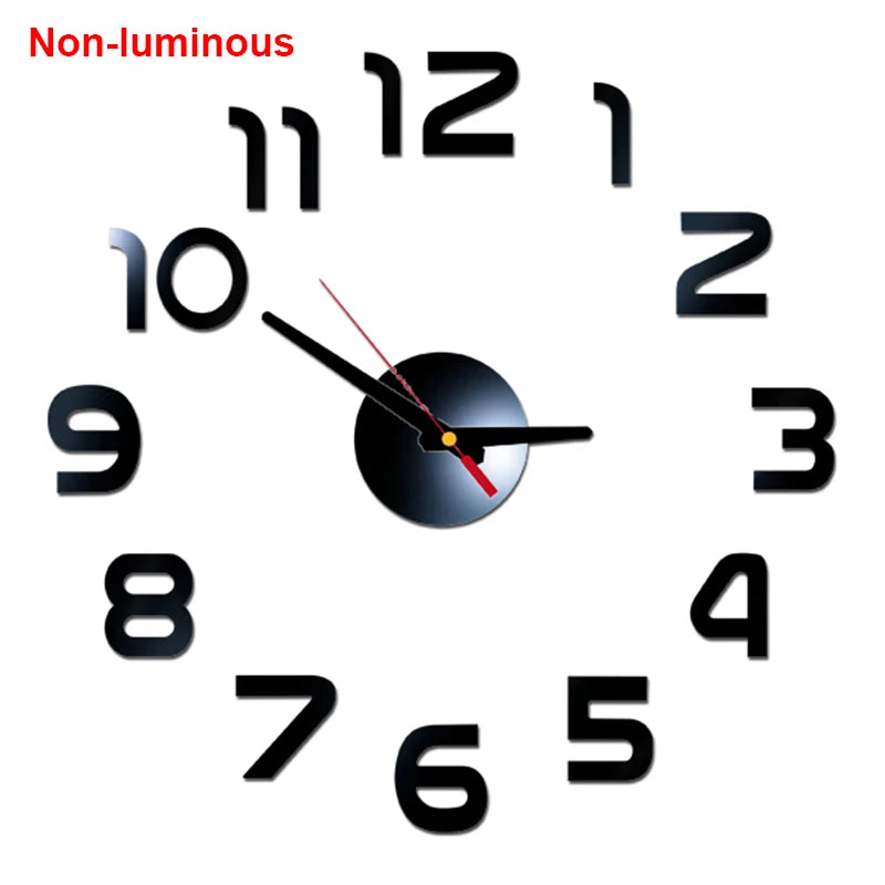 Wall clock DIY Luminous Wall Clock Quartz Watch Acrylic Mirror Stickers Wall Clock Wall Decoration Hot Home Decoration