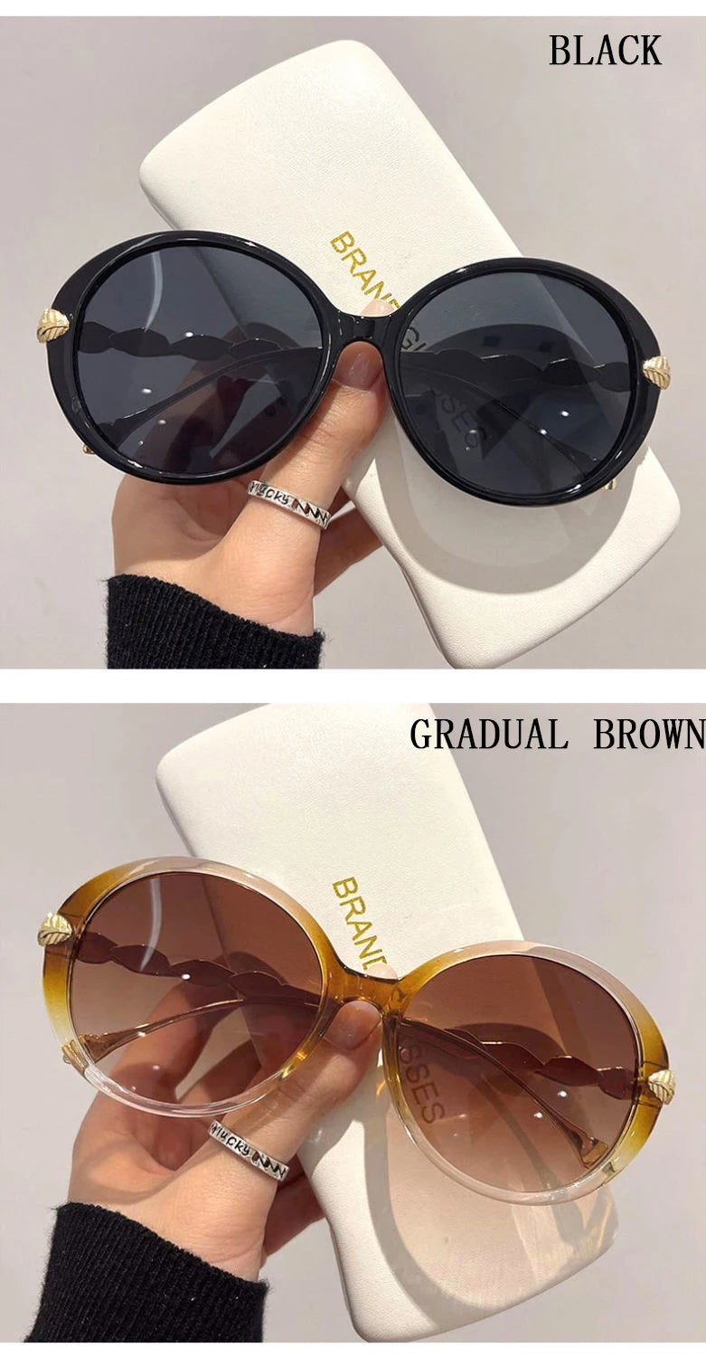 Lunettes de soleil polarisées femme — dégradé, lentille ronde, carré, luxe (v2)