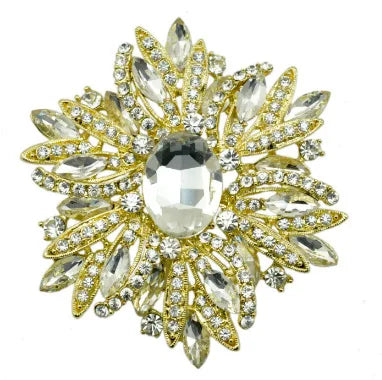 European and American Brooch, Trendy Style, Metal Alloy, Pearl, Rhinestone, Flower, Oil Drop, Corsage for Women