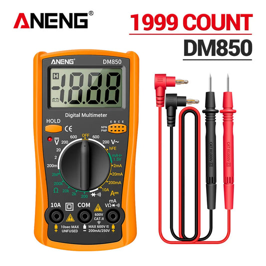 ANENG DM850 - Professional Automatic Digital Multimeter, AC/DC Auto Voltage Tester, Ohm Current Ammeter Detection Tool, 1999 Counts