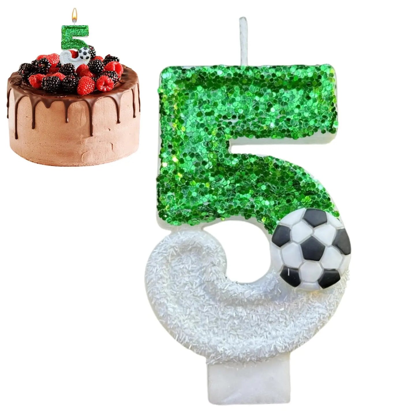 Bougies Numéro Football — Décoration Gâteau Anniversaire Originale