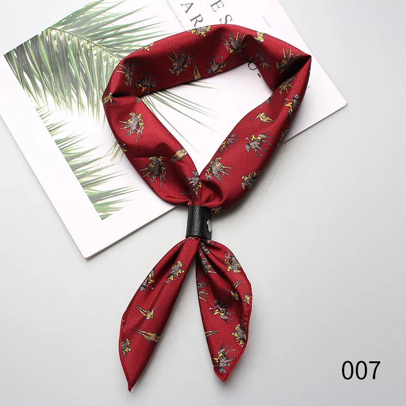 Pañuelo de seda cuadrado pequeño de 60 x 60 cm para hombres, mujeres, niños, niñas, accesorio de lujo, corbata Ascot