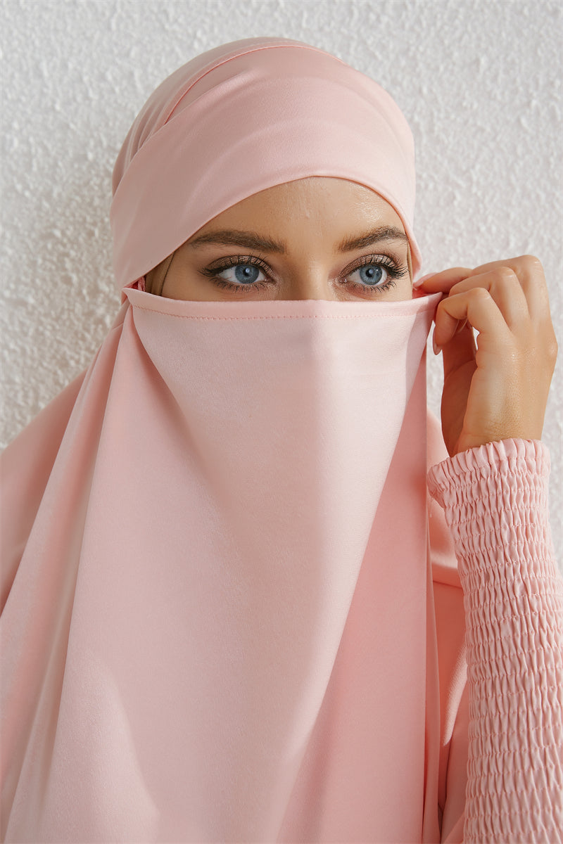 Abaya musulman à capuche manches smockées une pièce Robe de prière femmes Jilbab vêtements islamiques dubaï saoudien Robe noire modestie turque