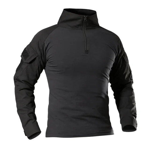 Camisetas de senderismo tácticas al aire libre para hombre, combate militar del ejército CP camuflaje de manga larga, camisa de escalada de caza, ropa deportiva de algodón
