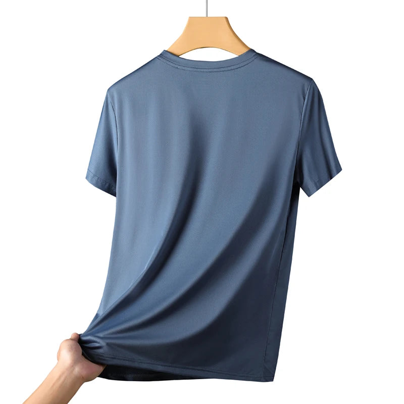 CHRLCK Men's Quick Dry Running T-Shirts Breathable Hiking Fishing T-Shirts Soft Elasticity Outdoor Sports Short Sleeve Summer Shirt