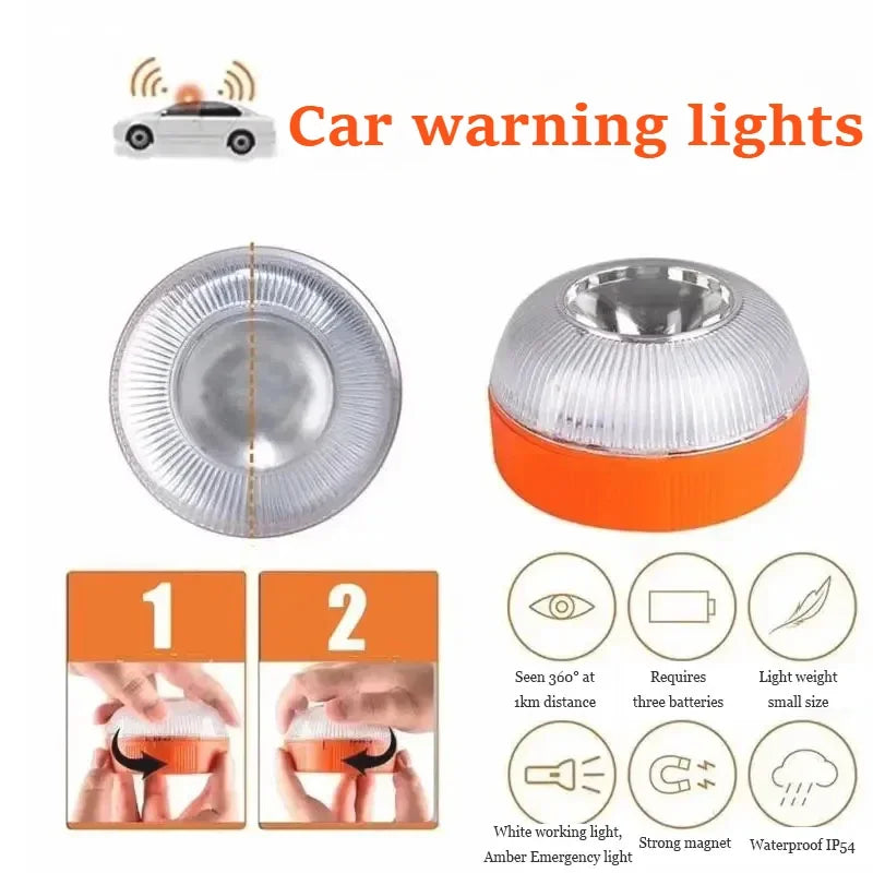 Lumière d'urgence LED pour voiture, clignotant, stroboscope à Induction magnétique, avertissement Portable, accessoire de sécurité pour accidents routiers, 1/2/3/4 pièces