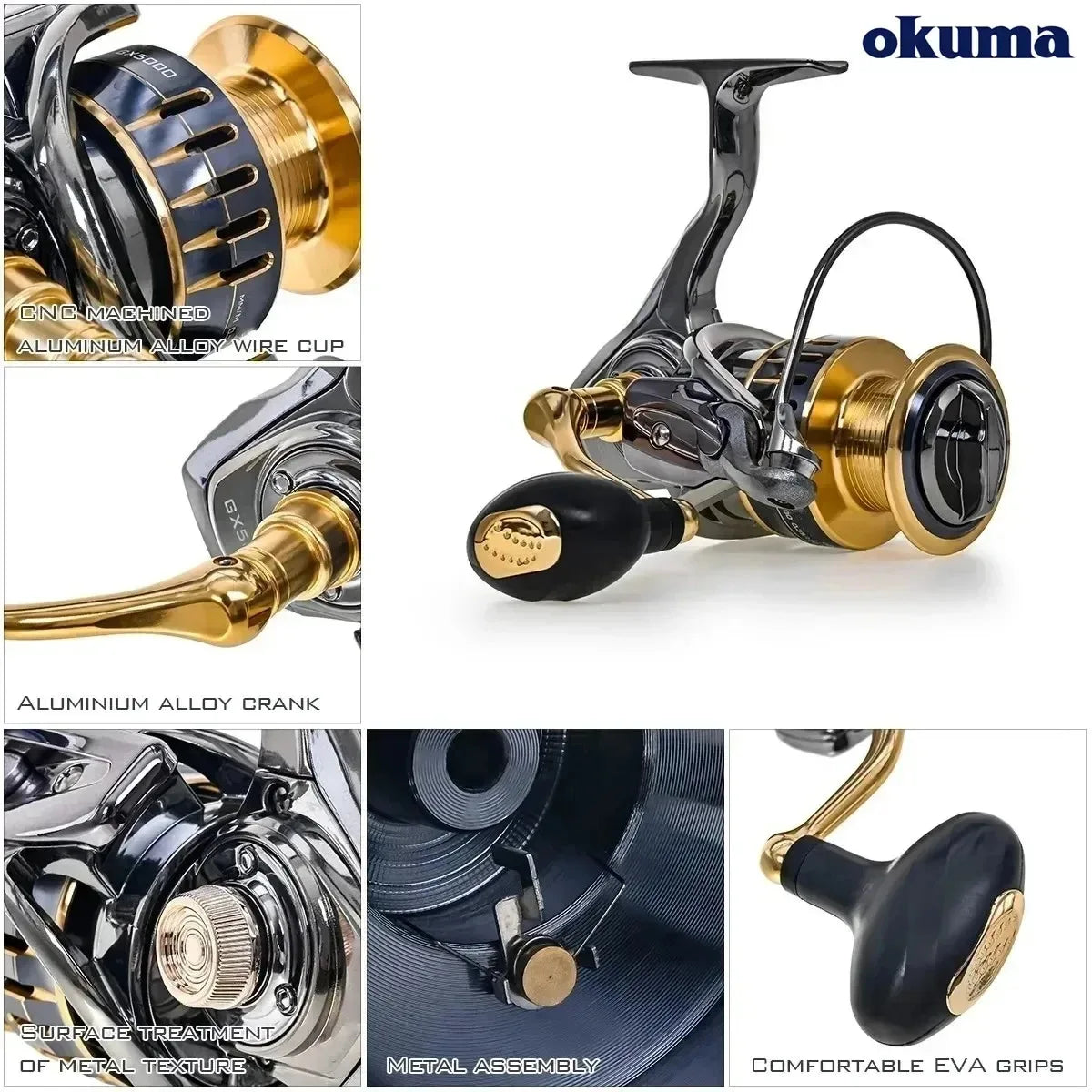 Moulinet de Pêche Okuma — Roue Haute Performance