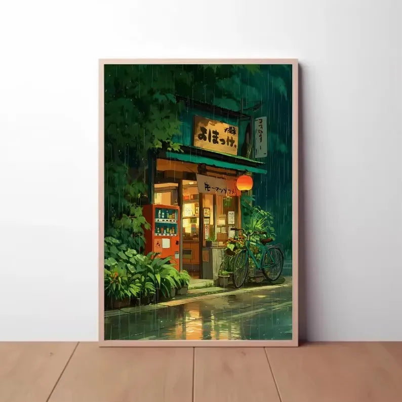 Toile Imprimée Paysage Japonais Rétro — Art Mural Décoration Maison