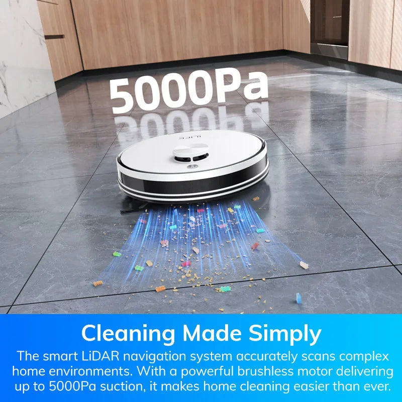 ILIFE-Robot aspirador A30 PRO, succión de 5000Pa, autovaciado, capacidad de 60 días, aplicación, control remoto, tiempo de funcionamiento de 180 minutos