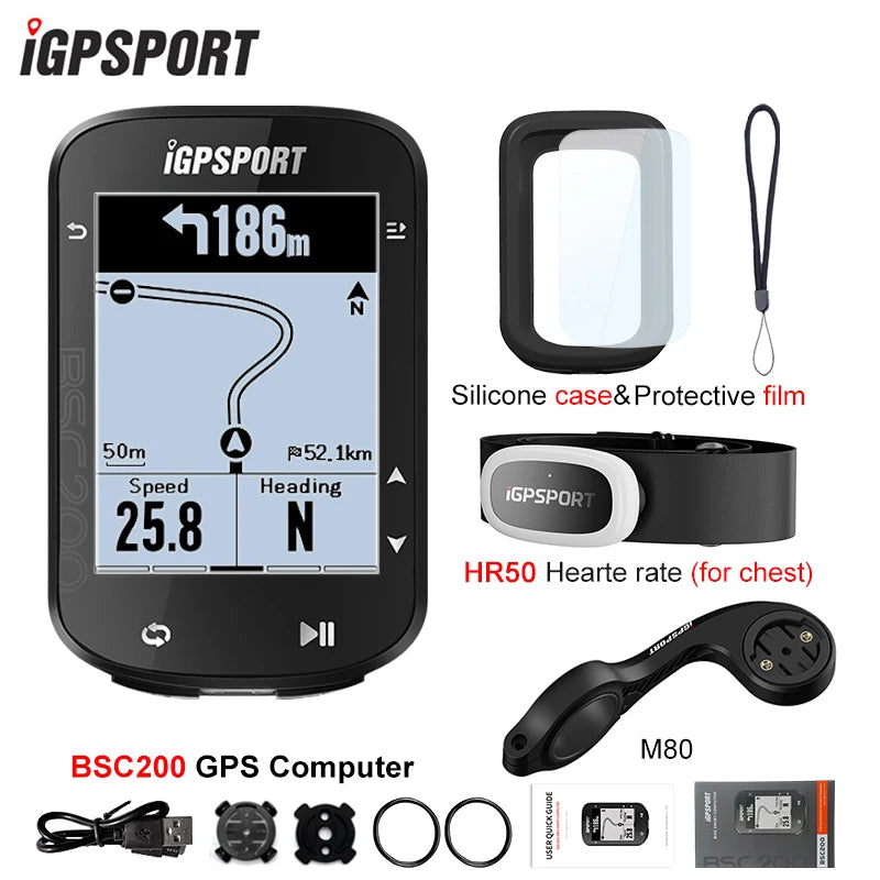 IGPSPORT BSC200 GPS Cycle Bike Computer Wireless Digital Bicycle Speedometer ANT+ Route Navigation Stopwatch Cycling Odometer