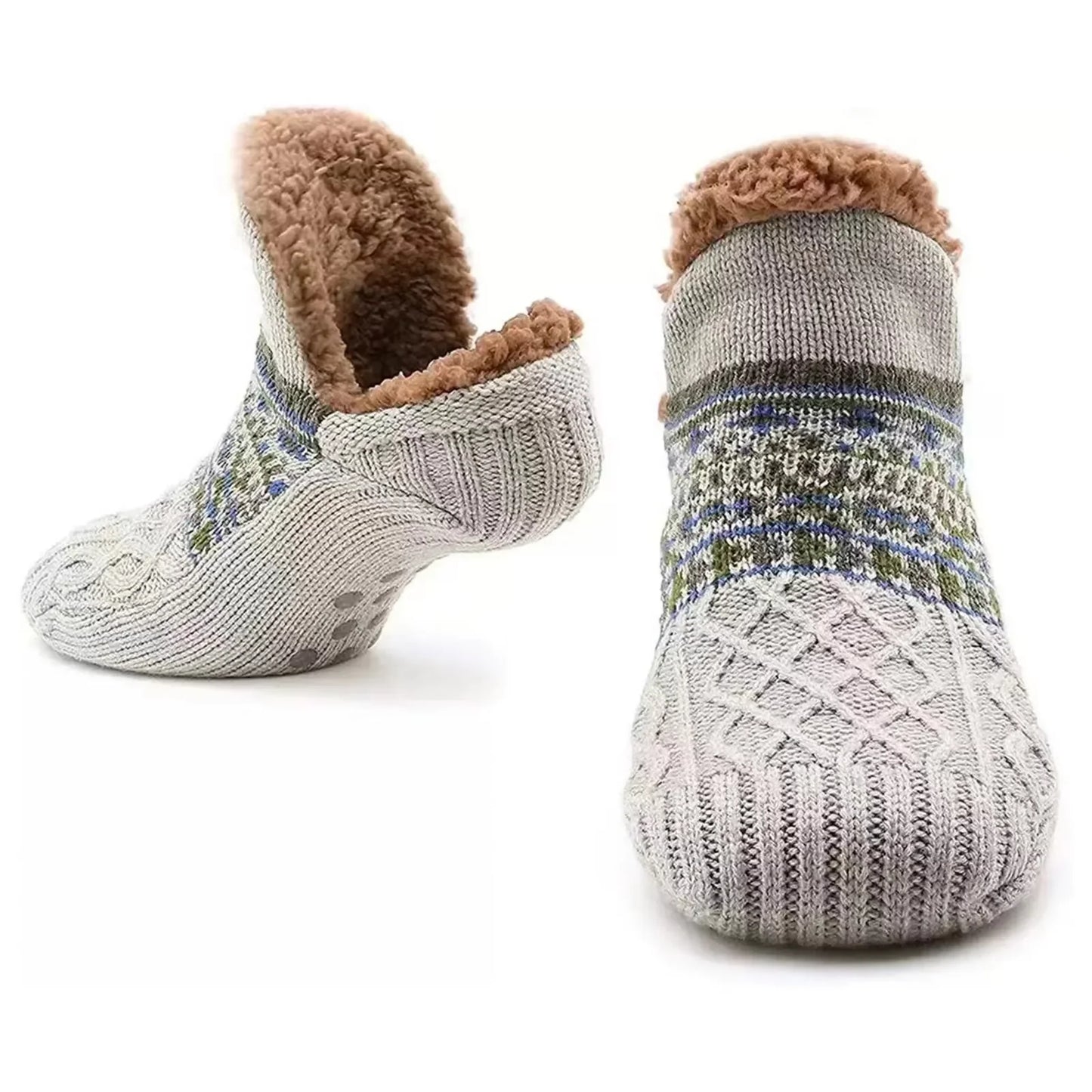 Calcetines antideslizantes para el suelo, súper cálidos, para mujeres y hombres, calcetines de nieve, alfombras para dormir, pantuflas, botas de terciopelo, ropa de casa