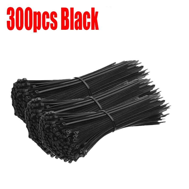 Self-locking Adjustable Nylon Cable Ties, Fastening Buckle, Reusable Plastic Metal Ties for Office and Home