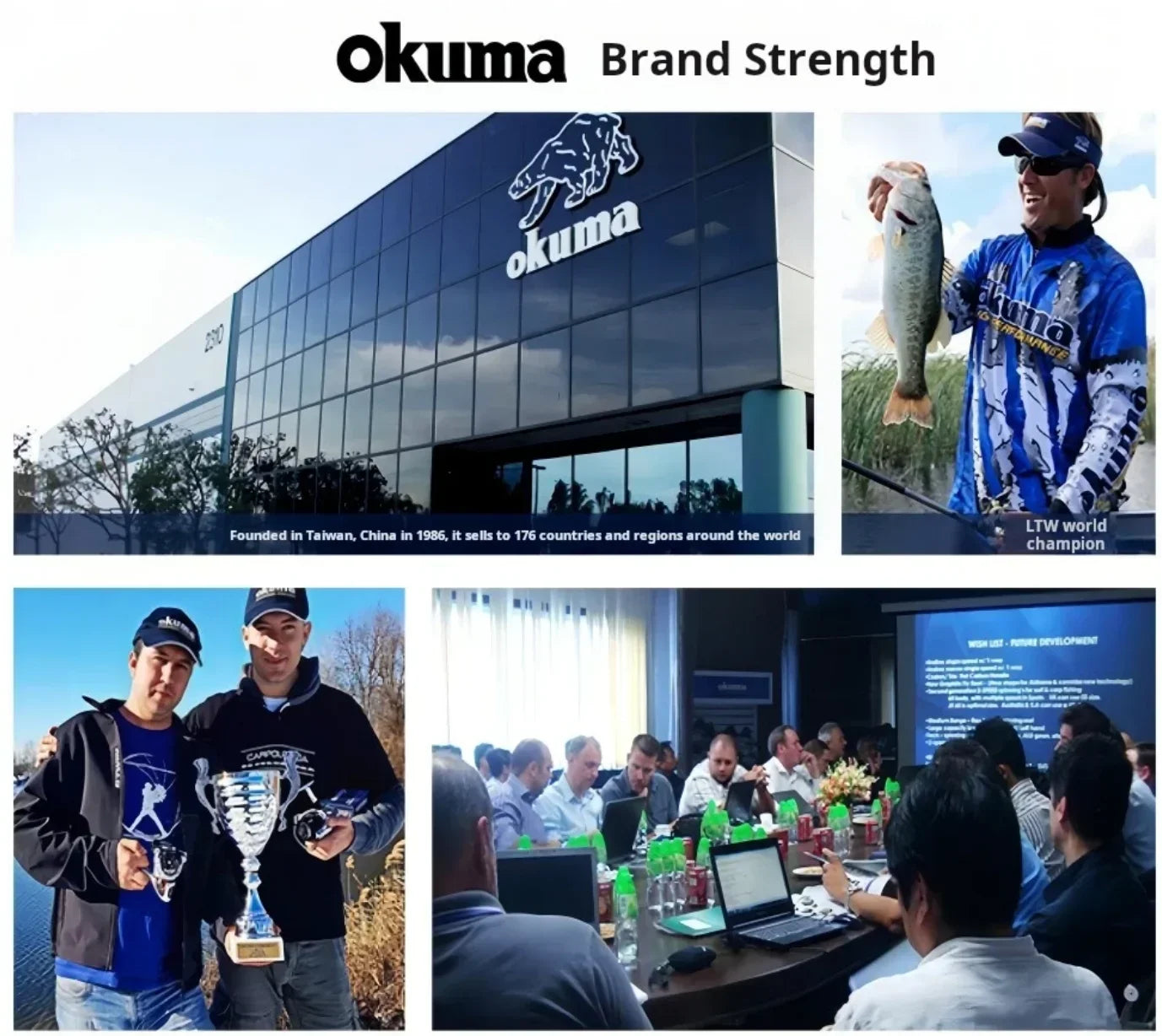 Okuma – moulinet de pêche rotatif avec tasse en métal, charge maximale de 22KG, adapté au modèle 3000 à 8000