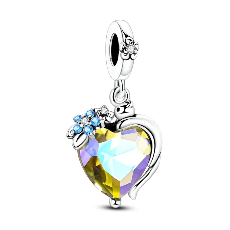 Breloques en argent Sterling 925, pendentifs en perles, arbre de vie, tortue, amour, pierres précieuses, tournesol, pour femmes, Bracelet, bijoux cadeau, nouvelle collection