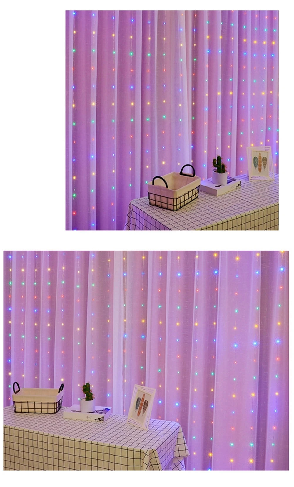 1pc USB 3x3/3*2/3*1 LED rideau chambre lumières guirlande de noël fée lumière feston mariage maison chambre décoration éclairage
