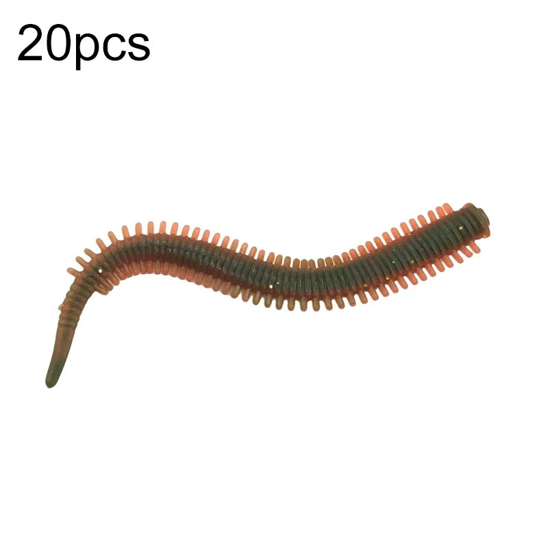 Ver de Sable TPE Pêche — Lot de 20 Pièces Appat Souple
