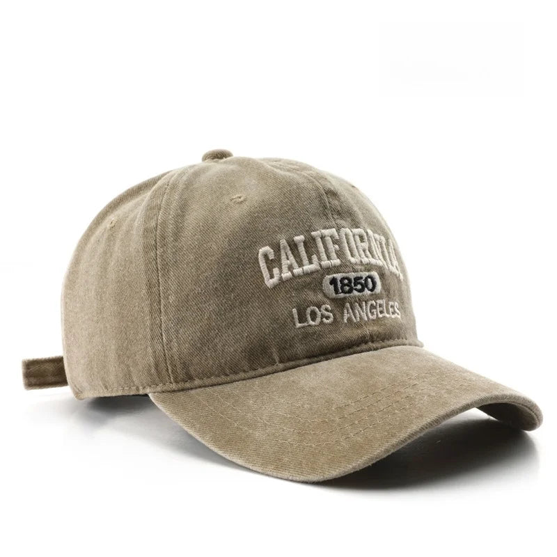 Casquette de baseball lettre brodée — hommes, femmes, mode, vintage, solide, sports plein air, réglable, snapback