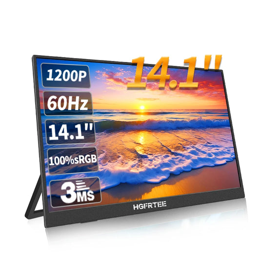 Moniteur portable 14,1 pouces IPS — deuxième écran de jeu, affichage étendu, support intégré