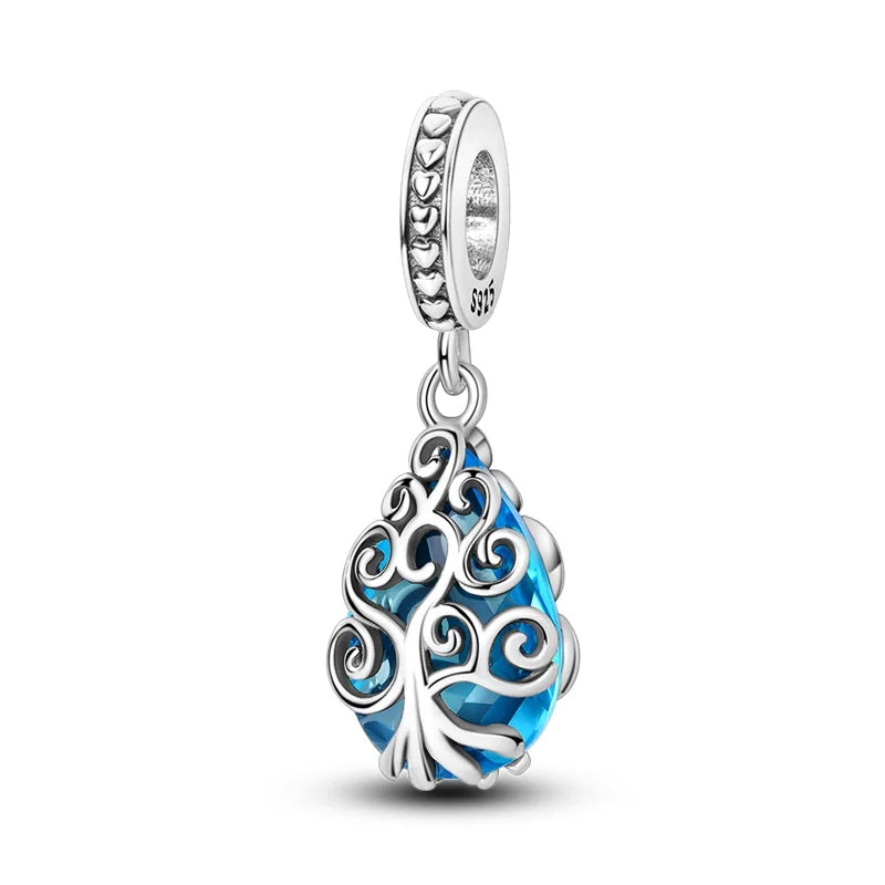 Breloques en argent Sterling 925, pendentifs en perles, arbre de vie, tortue, amour, pierres précieuses, tournesol, pour femmes, Bracelet, bijoux cadeau, nouvelle collection