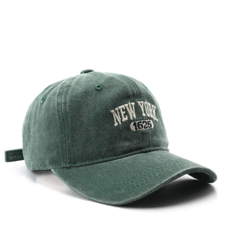 Casquette de baseball lettre brodée — hommes, femmes, mode, vintage, solide, sports plein air, snapback (v2)