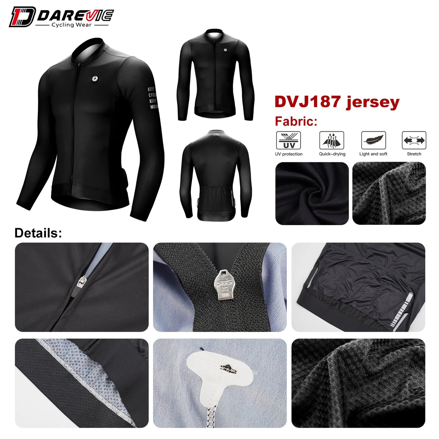 Maillot de Cyclisme Homme 2024 — Respirant Manches Longues VTT Route Anti-UV