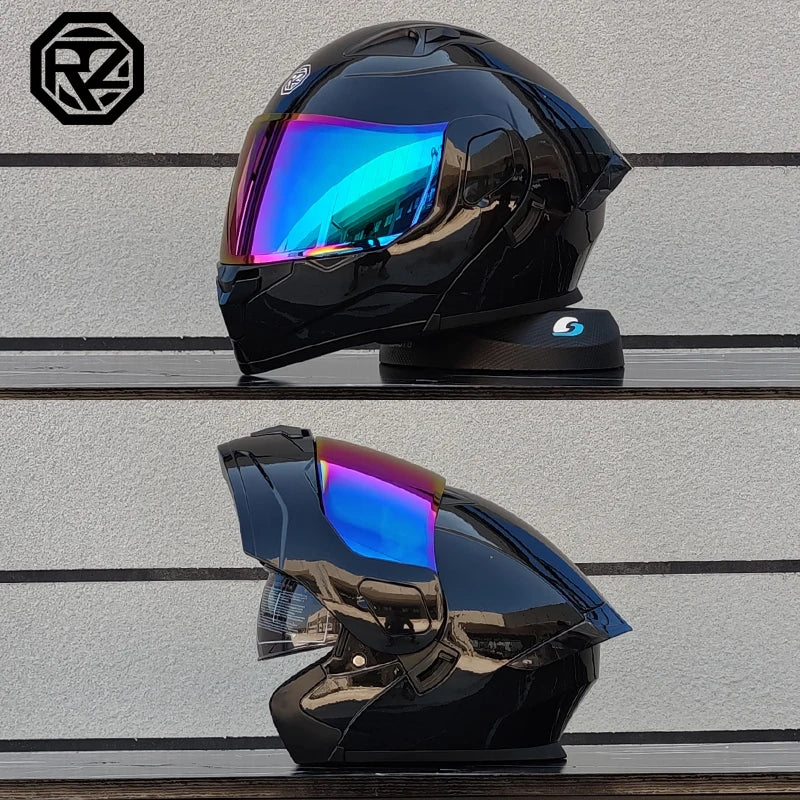 Casque moto intégral double lentille modulaire rabattable — homme, femme, mode, Motocross
