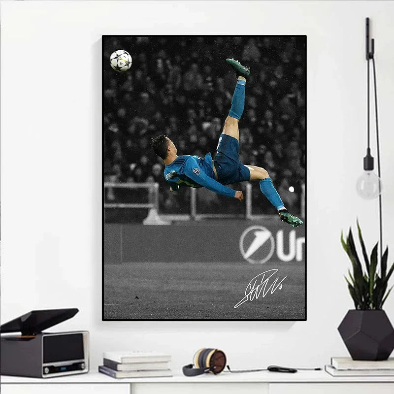 Affiche Toile Portrait Joueur de Football Style Moderne — Décoration Murale Salon