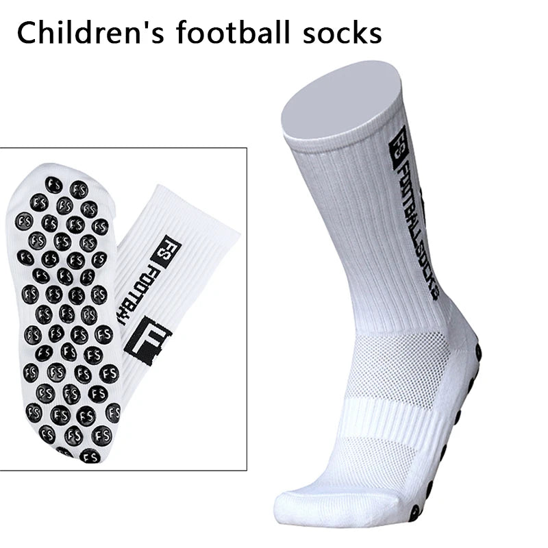 Chaussettes de Football Enfant Antidérapantes Silicone — Lot de 3 Paires, Jusqu’aux Genoux