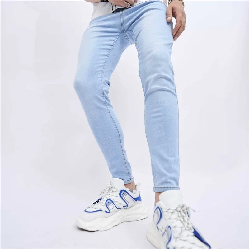 Jean Skinny Décontracté Homme — Polyvalent Coupe Ajustée Poche