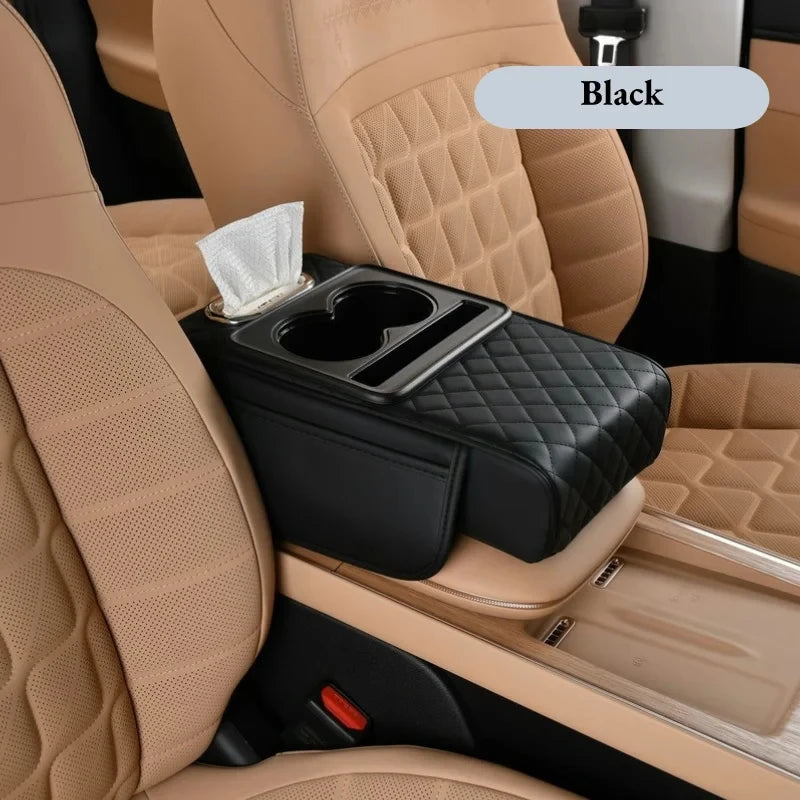 Cojín reposabrazos de consola central automática, con 2 portavasos, cojín elevador de reposabrazos, funda de almohada para todas las estaciones