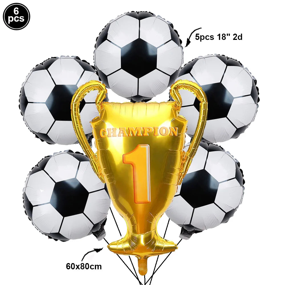 Ballons Aluminium Thème Football — Décoration Fête Anniversaire & Baby Shower Enfant