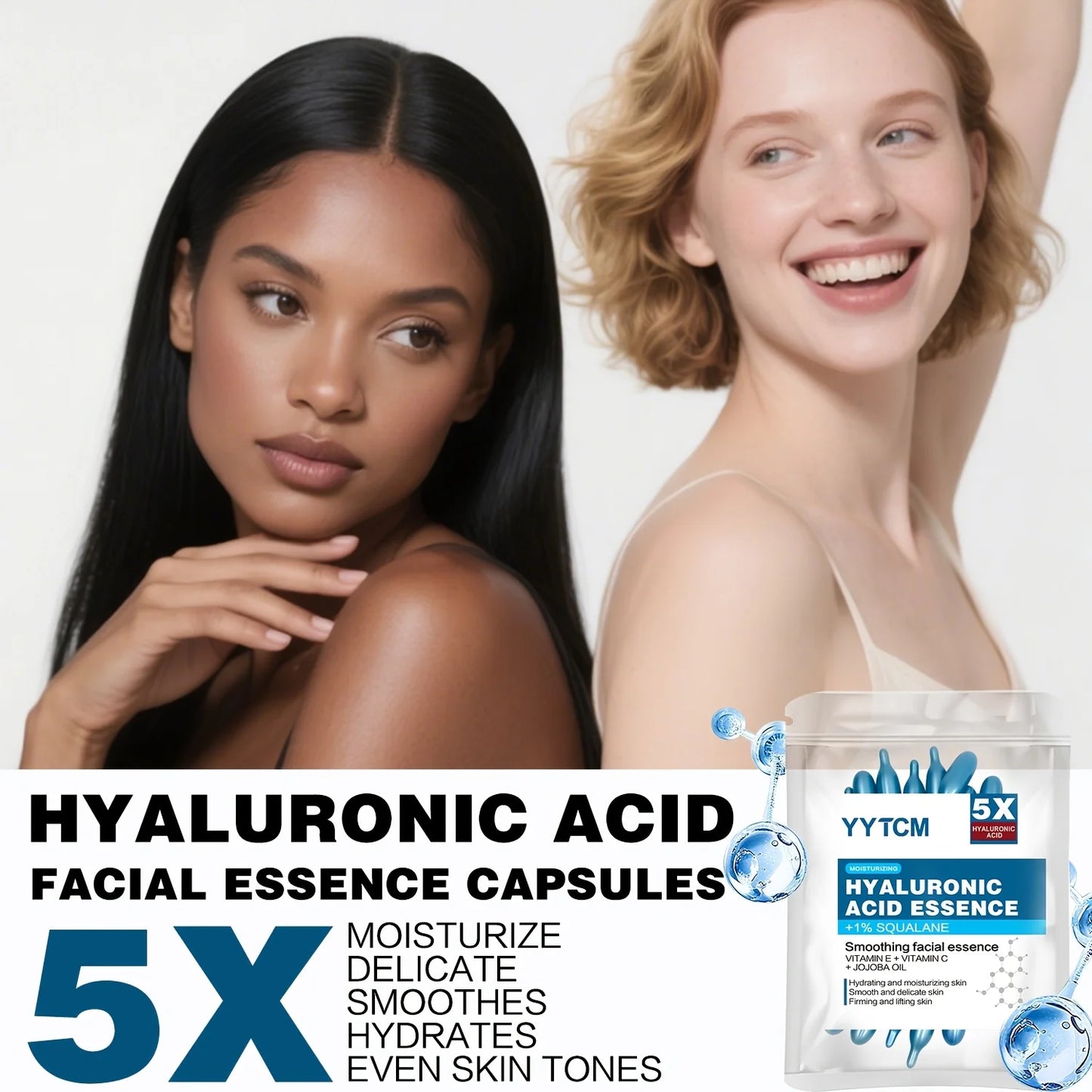 Capsules Hydratantes Acide Hyaluronique — Essence Éclaircissante 30 Capsules