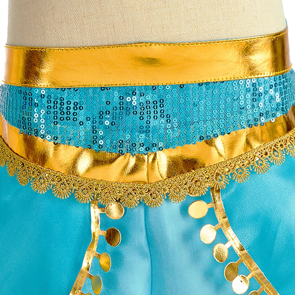 Robe de princesse arabe pour enfants — costume Halloween, carnaval, Cosplay, tenue paillettes